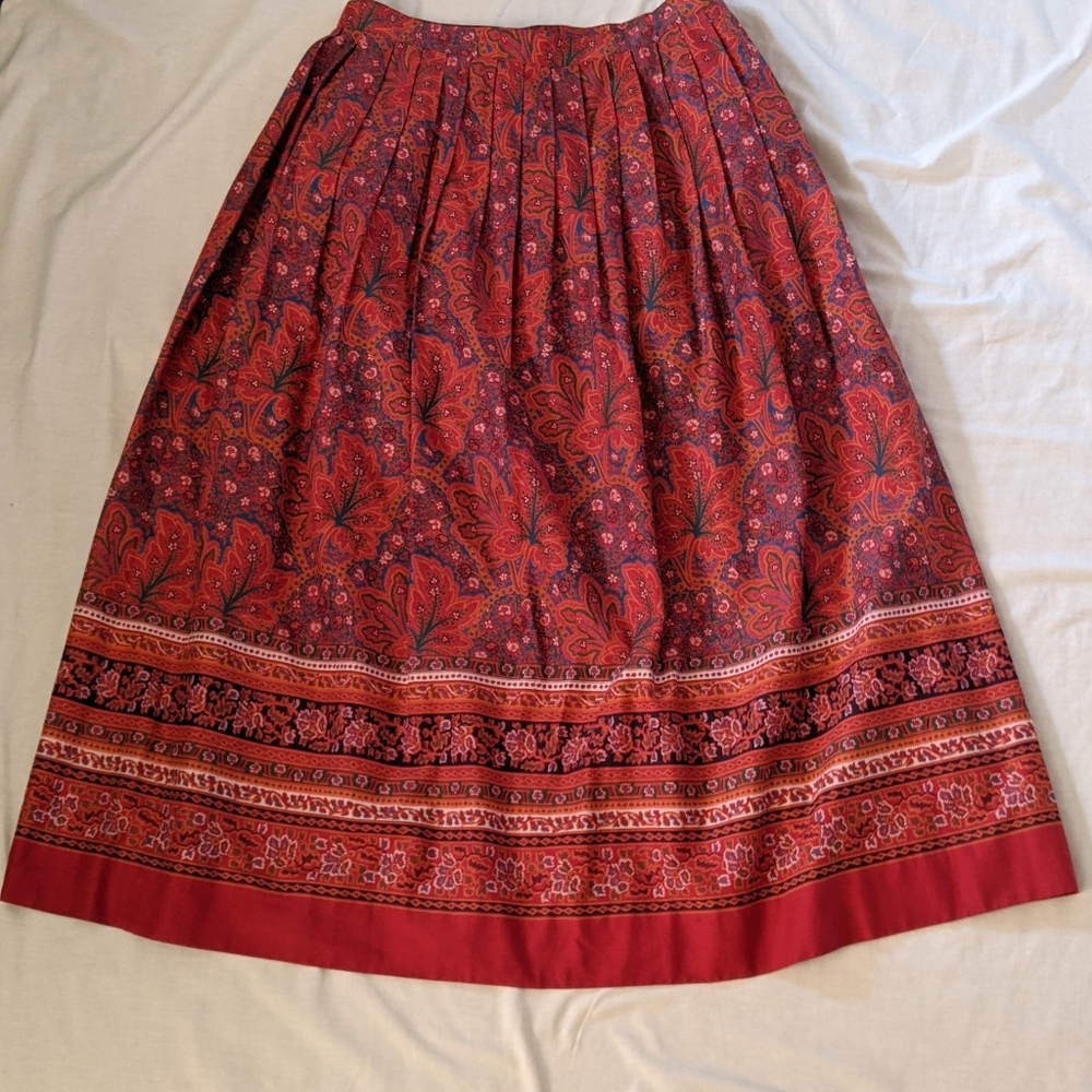 J.G. Hook red floral cotton skirt size 12